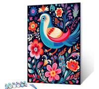 Brightly Colored Prints DIY Painting by Numbers Kits for Adults Beginner,Birds and Flowers Prints Painting Artwork Paint by Number on Canvas for Beginner for Home Decor Without Frame 16''X20''