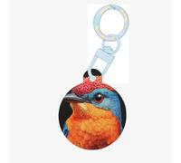 Brightly Coloured Birds Dog Tags Round Pet Tag,Acrylic Pet ID Tags Durable and Stylish,Perfect for Small to Large Pets