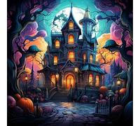 Brightly Lit Halloween House in A Spooky Forest Wooden Jigsaw Puzzle for Adults Mind Challenge Elegant Home Decor & Thoughtful Gift for Seniors & Elders_500pcs