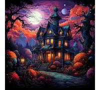 Brightly Lit House in A Spooky Forest at Night Jigsaw Puzzle Suitable for All Groups of People Creative Fun Jigsaw Traditional Puzzles Perfect for Family Nights Game_300pcs
