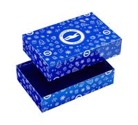 Brighton and Hove Albion Christmas Keepsake Box, Blue Decorative Storage Box with Snowflake Pattern, Holiday Theme Gift Container