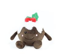 Brighton and Hove Albion Christmas Pudding Plush Toy, Brown Soft Plush Material, Holiday Theme with White Frosting and Red Holly Berry Design, Official Football Club Merchandise