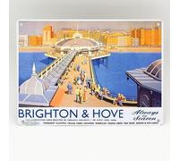 BRIGHTON AND HOVE SOUTHERN RAILWAY POSTER METAL SIGN BRITISH RAIL TRAVEL METAL TIN SIGN 8x12 inches