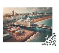 Brighton Beach A Dream Destination 1000-Piece Puzzle for Adults, 38x26cm/1000pcs, Smooth White Pieces for Easy Handling; for Relaxed Evenings at The Table