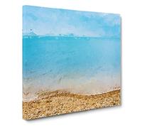 Brighton Beach in England Canvas Print | Gallery Wrapped 30mm Frame Wall Art | 20x20 inches | Ready to Hang | Abstract Seascape Picture | Living Room Bedroom Lounge Office