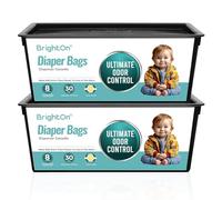 BrightOn Diaper Pail Refill Bags Compatible with Genie Easy Roll Signature Diaper Pails, 2-Pack (60 Bags) (Lemon Scented)