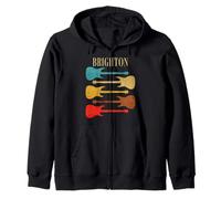 Brighton England Guitars UK Rock Concert Tour Vintage Band Zip Hoodie