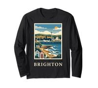 Brighton England Seaside Pier Coastal Travel Design Long Sleeve T-Shirt