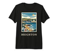 Brighton England Seaside Pier Coastal Travel Design Premium T-Shirt