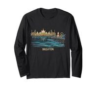 Brighton England Travel Souvenir Historic City Landmark Gift Long Sleeve T-Shirt