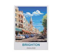 Brighton England Vintage Travel Posters,Retro Metal Tin Sign Vintage Sign For Home Coffee Wall Decor(30x40cm)12x16 inch-CB55