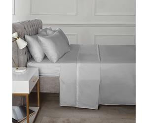 Brighton Hill 100% Egyptian Cotton King Size Silver Flat Sheet Soft 200TC Bedding