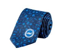 Brighton & Hove Albion Football Club Men's Floral Pattern Polyester Necktie, Navy and Blue, Standard Size, Football Theme, Dry Clean Only