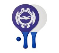 Brighton & Hove Albion Official Beach Tennis Set, Purple and Blue Paddle Ball Game with Club Logo, 2 Bats and Ball
