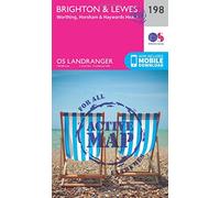 Landranger Active 198 Brighton & Lewes, Haywards Heath Map With Digital Version - Pink, Pink One Size