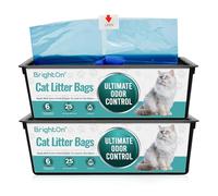 BrightOn Litter Bag Refill Roll for Genie Easy Roll Litter Bin, Ultimate Odor Control,(Unscented) (50 Bags / 2 Dispensers Unscented)