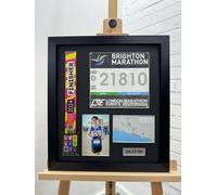 Brighton Marathon Medal Frame: Diy Running Bib & Photo Display - Silver Frame/black Mount