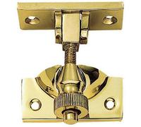 Brighton Pattern Sprung Sash Fastener 56 X 22mm Fixing Plate Polished Brass