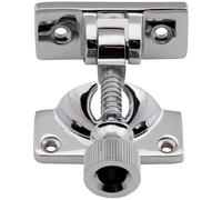 Loops Brighton Pattern Sprung Sash Fastener - 60 x 25mm Fixing Plate - Polished Chrome | Sliding Sash Window Fitting - Traditional Style Pull Lift Window Handle - Sash Window Fixture