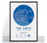Brighton The Amex Stadium Map | Framed & Print Only Available | Seagulls Minimalist Hove Gift FC Football Fan Poster Art Artwork Gift Albion For Him Memorabilia | Father's Day Christmas Birthday