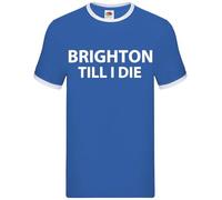 Brighton Til I Die - Mens Contrast Ringer T-Shirt - Royal/White - Small