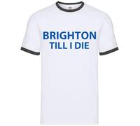 Brighton Til I Die - Mens Contrast Ringer T-Shirt - White/Black - Large