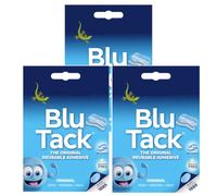 BrightPocket Pack of 3 (60g x 3) Reusable BluTack Adhesive Putty Multipurpose Sticky Tack Blue - Non Toxic and Clean