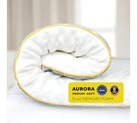 Brightr® Aurora Dual-Layer 5cm thick Memory Foam Mattress Topper Small Double Size Bed, Orthopedic Bed Topper for Back Pain with Breathable Washable Copper Cover 120x190cm