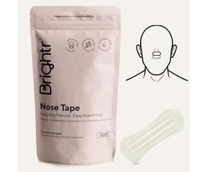 Brightr Nose Strips (30 strips) Anti-Snoring Nasal Strips for Better Sleep and Breathing, Hypoallergenic, Clinically Proven Snoring Aids for Men & Women