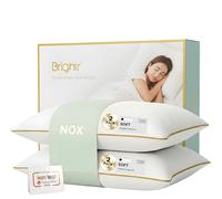 Brightr® ‘Nox’ 2 Pack Luxury Hotel Down Alternative Pillow for Neck Pain | Shoulder and Spinal Support Pillow for Side Sleepers | Osteopath Recommended | Height Adjustable | Soft