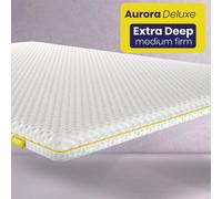 Brightr Sleep Aurora Deluxe 2 in 1 Memory Foam mattress topper Medium Firm in White | Size: Small Double Brightr Sleep White Small Double