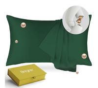 Brightr Sleep Copper-Infused Eucalyptus Silk Pillowcase in Dark Green Brightr Sleep Dark Green