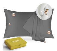 Brightr Sleep Copper-Infused Eucalyptus Silk Pillowcase in Grey | Size: Standard Pillow Case Brightr Sleep Grey Standard Pillow Case