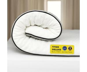 Brightr® Titan Deluxe Firm Orthopedic Extra thick 8cm Orthopaedic Mattress Topper for Super king Bed, soothes back, hip & shoulders pains, 2-in-1 Firm/Extra Firm 180x200cm