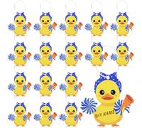 BrightRow 15 Pcs Cheer Gifts Duck Luggage Tags for Suitcases You've Been Cheer Ducked Pom Pom Tags DIY Name Cheerleader Gifts for Cheerleading Sports Accessories Backpack Inspirational Team Decor