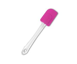 "Brights" Pink Silicone Spatula with Clear Plastic Handle for Cooking & Baking