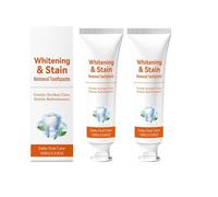 Brights White Stain Remover Toothpaste, Gently Cleans The Surfaces of Teeth and Maintains Oral Hygienes, Cleaning Paste with Mint, Freshens Breath, Daily Oral Care for Common Stains (2PC)