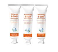 Brights White Stain Remover Toothpaste, Gently Cleans The Surfaces of Teeth and Maintains Oral Hygienes, Cleaning Paste with Mint, Freshens Breath, Daily Oral Care for Common Stains (3PC)