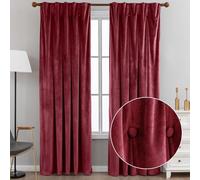 BRIGHTSHEER Red Velvet Curtains 2 Panels, Room Darkening Rod Pocket Insulated Curtains for Bedroom, Living Room, Luxury Room Darkening Window Treatments Drapes, W52 x L96 inches