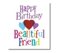Brightside Birthday Card, Happy Birthday Beautiful Friend Card, 180 x 160mm, Multi-Coloured
