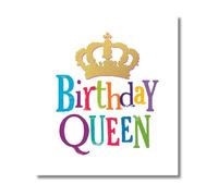 Brightside Birthday Queen Greetings Card, To you the Birthday Queen Birthday Card for a Friend, 180 x 160mm, Multi-Coloured