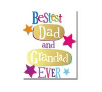 Brightside Father's Day Card for Dad and Grandad, Happy Greeting Card for Dad Day, Multi Coloured, Officially Licensed Card, Envelope Included, 7 x 6 in