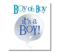 Brightside New Baby Boy Card, Boy oh Boy, It's a BOY! New Born Baby Boy Card, 180 x 160mm, Multi-Coloured