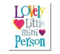 Brightside New Baby Card, Lovely Little Mini Person New Born Baby Card, 180 x 160mm, Multi-Coloured