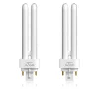 BrightWish 13W G24q-1 4 Pin Light Bulbs, Compact Fluorescent Lamp, CFL Light Bulb, Warm White 2700K, 2U Double Tube Energy Saving Lamp, Non-Dimmable, 850LM AC220V-240V, 2 Pack