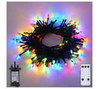 BrightWish Christmas Tree Lights, 10m 100 LED RGB Plug in Fairy Lights Outdoor Waterproof & Indoor, Multicolour String Light for Garden, Party Decor
