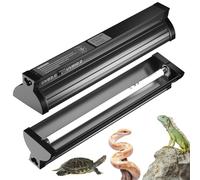 BrightWish Dual-Mode 8W T5 UVB Light for Reptiles, Switchable 5% and 10% UVB for Tropical Rainforest & Desert Reptiles, 31.5cm Terrarium Hood Lamp Fixture for Bearded Dragon, Snake, Turtle, Gecko