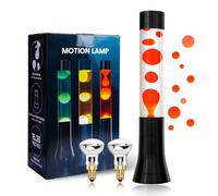 BrightWish Liquid Motion Lamp 15.35" Relaxing Liquid Light, Red Wax Transparent Liquid, Mood Lamp Nightlight for Kids Adults, Bedside Table Lamp with Black Metal Base for Home Decor Christmas Gifts