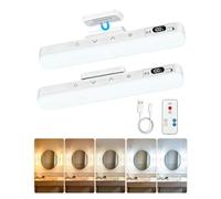 BrightWish Rechargeable Makeup Light Magnetic Mirror Lights Stick On 2 Pack | Vanity Lights with Remote & Touch, Dimmable & 5 Color Temperatures, Portable Make Up Light for Bathroom Closet Dressing Table