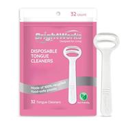 Brightworks Disposable Tongue Scraper for Adults - 96 Count Hygienic Tongue Cleaner for Fresh Breath - Recycled Plastic, Curved Design Tongue Cleaner - Travel-Friendly